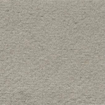Gray fabric swatch with dense granular texture, exhibiting subtle tonal variations and a tightly woven, slightly rough fiber composition.